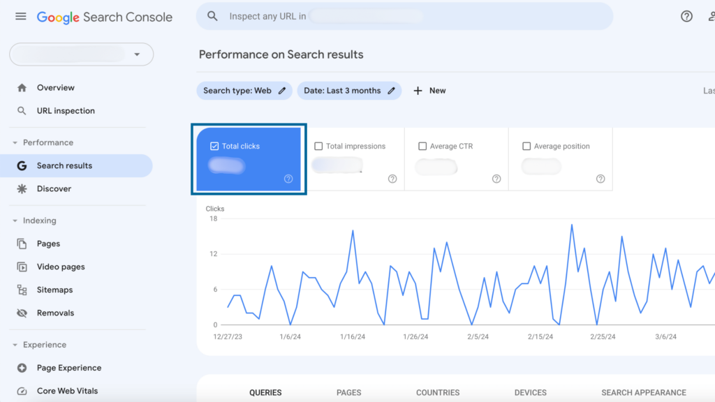 how to find total organic clicks on Google Search Console