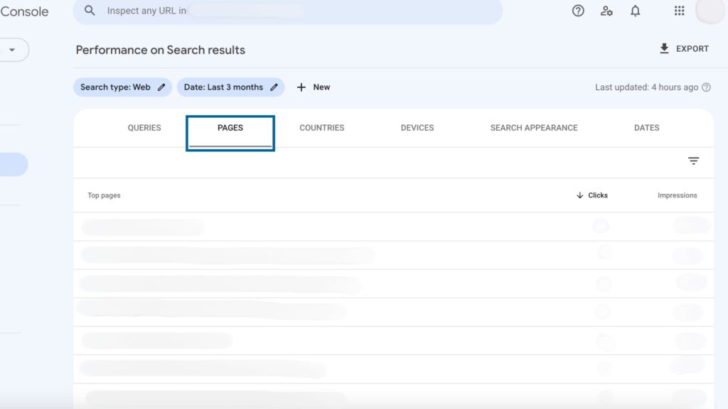 how to find Top Pages on Google Search Console